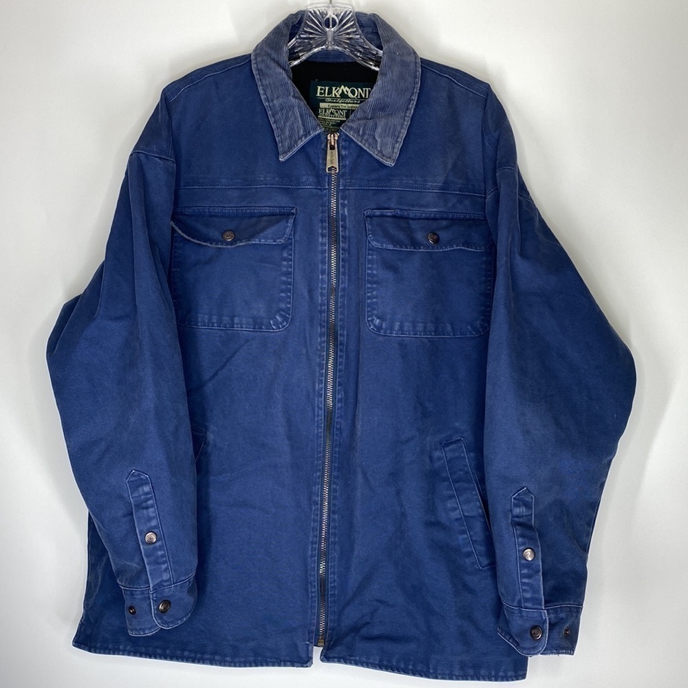 Vintage Elkmont Outfitters Navy Blue Chore Barn Jacket Large Comfort Fit